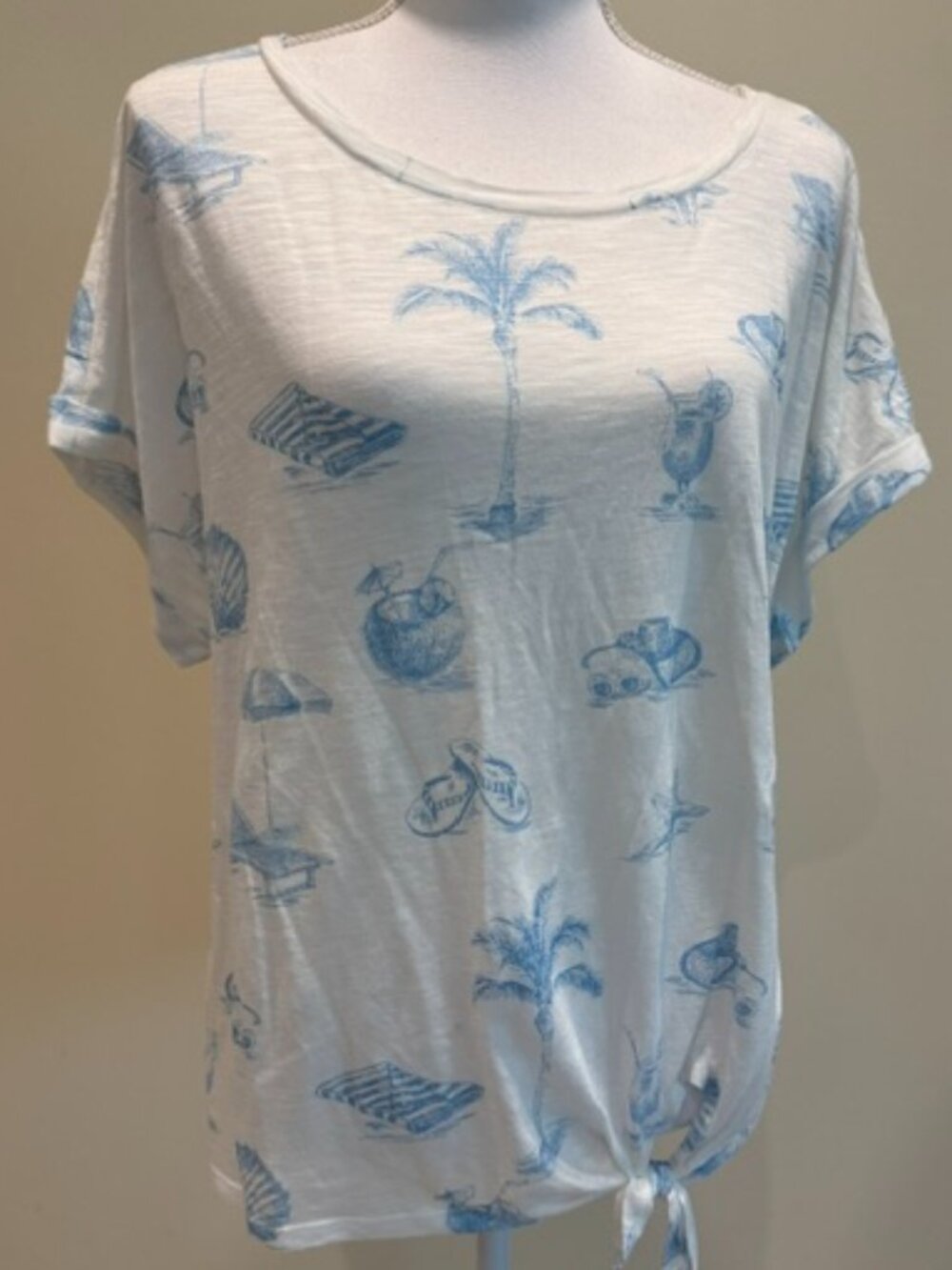 NWT Lucky Brand Short Sleeve Summer Print Shirt Size XL